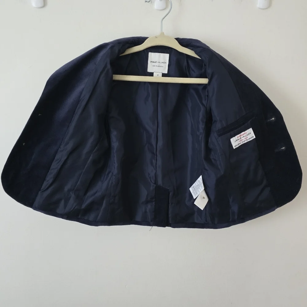 Janie and Jack Suede Navy Blue Blazer Toddler 2T